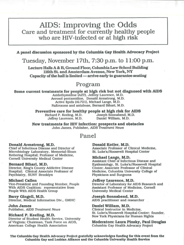 AIDS: Improving the Odds panel discussion program