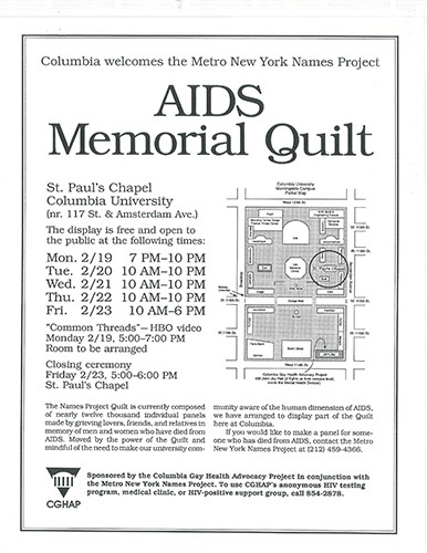 AIDS Memorial Quilt: Poster #1