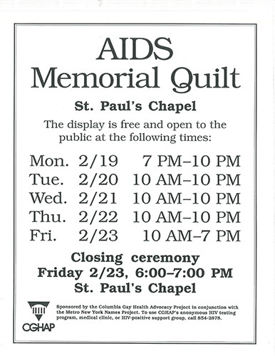 AIDS Memorial Quilt: Poster #2