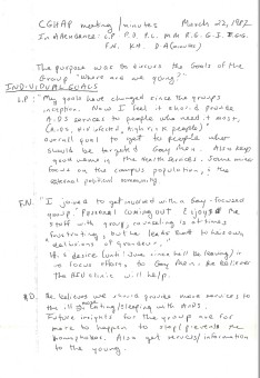 Meeting Notes, March 22, 1987