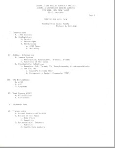 Outline for an AIDS talk Outline for an AIDS talk