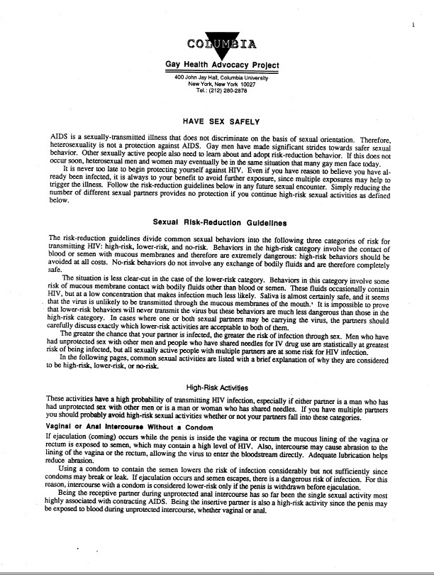 Risk Reduction Guidelines Risk Reduction Guidelines