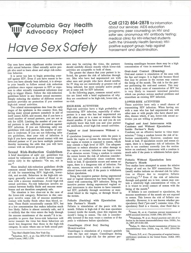 Safe Sex Pamphlet