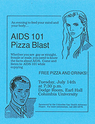 AIDS 101 Pizza Blast Flyer AIDS 101 Pizza Blast Flyer
