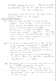 Meeting Notes, March 22, 1987