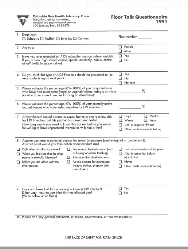 Floor Talk Questionnaire Floor Talk Questionnaire