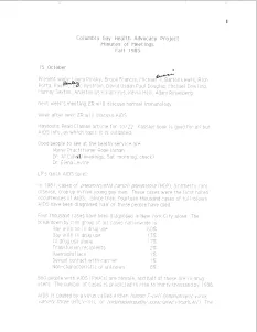 Meeting Notes: Fall, 1985