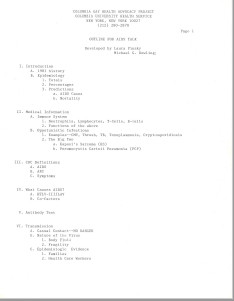 Outline for an AIDS talk Outline for an AIDS talk