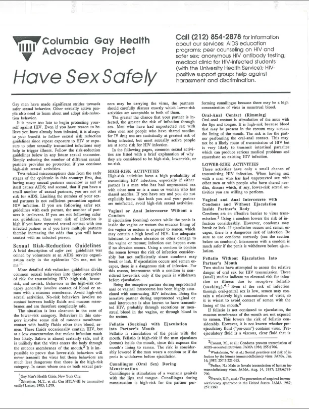Safe Sex Pamphlet
