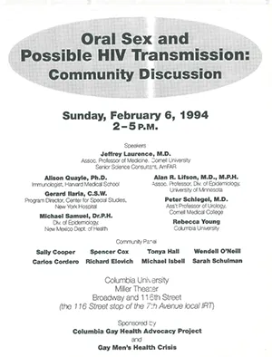 Flyer for Oral Sex Conference